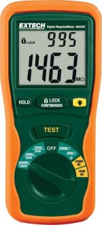 AEMC Megohmmeter Model 6536 (Digital w/ Analog Bargraph, Alarm, Variable 10V to 100V, Ohm, Continuity, V, kOhm)
