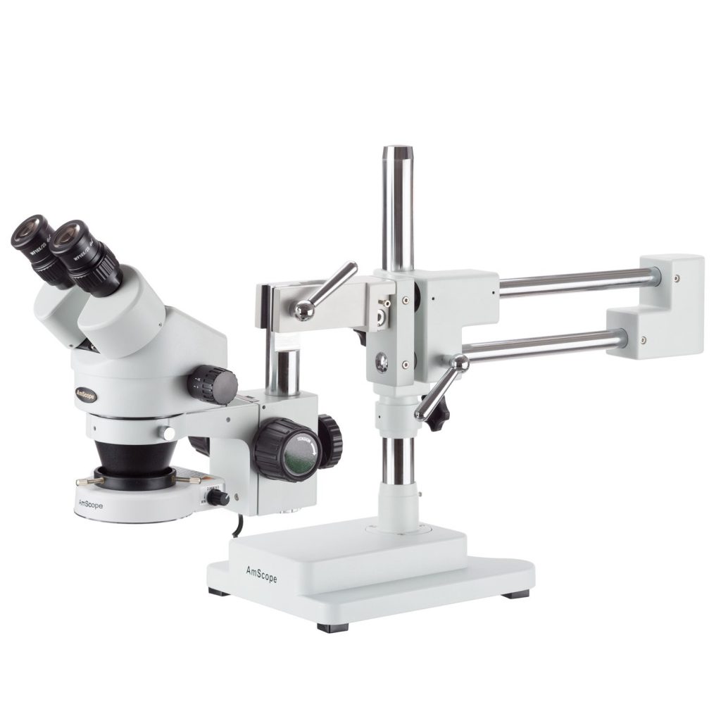 Amscope SM-4B-80S 7X-45X Zoom Magnification Circuit Inspection Stereo Microscope with 80 LED Light