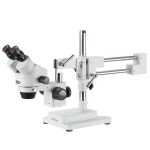 Amscope SM-4B 7X-45X Binocular Stereo Zoom Microscope with Double Arm Boom Stand