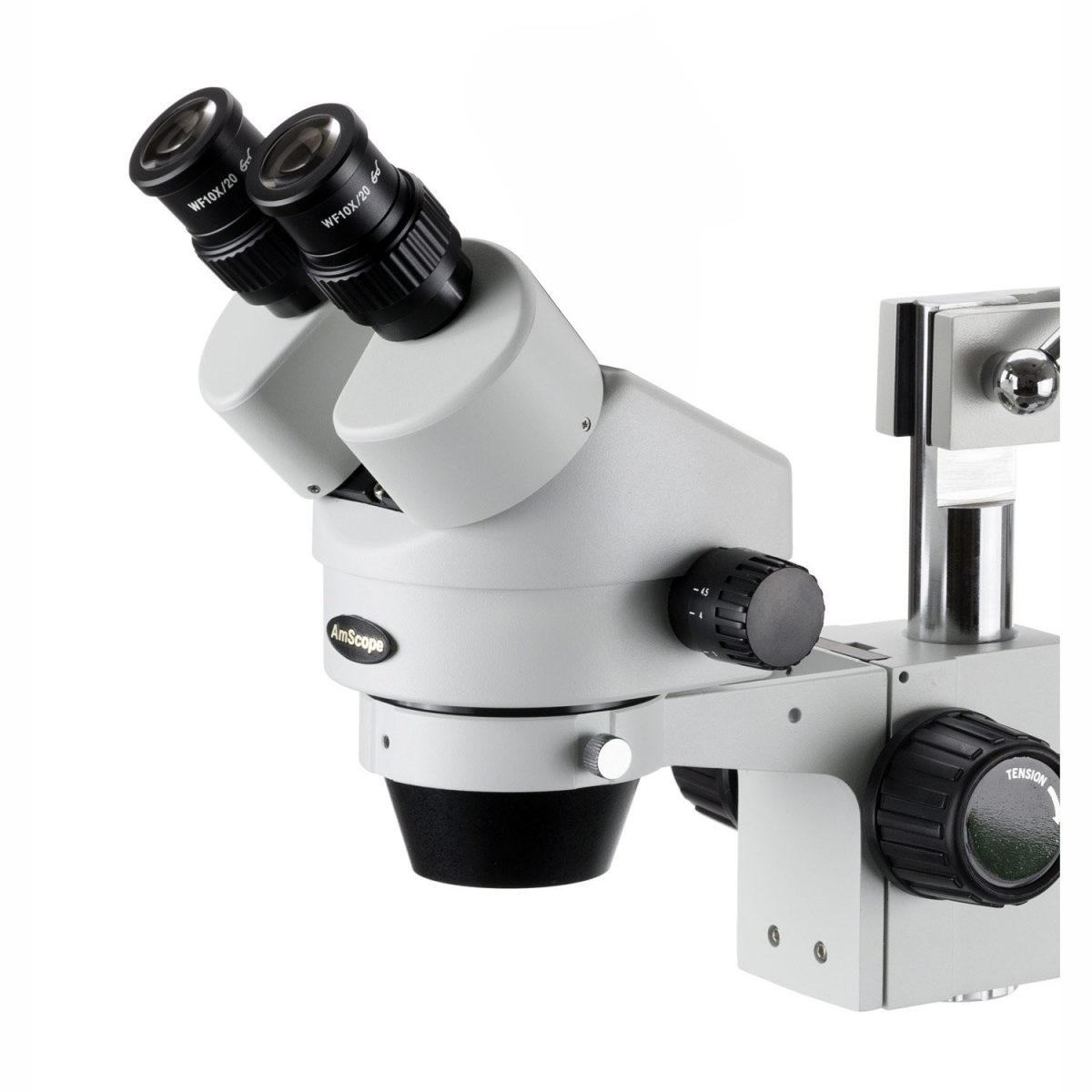 Amscope SM-4B 7X-45X Binocular Stereo Zoom Microscope with Double Arm Boom Stand