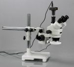 Amscope SM-3TZ-54S-5M 3.5X-90X Trinocular LED Boom Stand Stereo Microscope + 5MP Camera