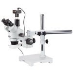 Amscope SM-3TZ-54S-5M 3.5X-90X Trinocular LED Boom Stand Stereo Microscope + 5MP Camera