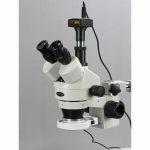Amscope SM-3TZ-54S-5M 3.5X-90X Trinocular LED Boom Stand Stereo Microscope + 5MP Camera
