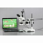Amscope SM-3TZ-54S-5M 3.5X-90X Trinocular LED Boom Stand Stereo Microscope + 5MP Camera
