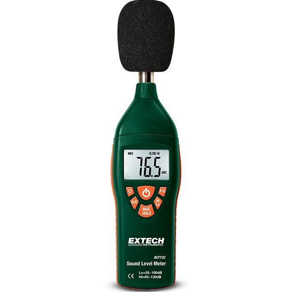 Extech 407732 Medidor de nivel de sonido de rango bajo/alto