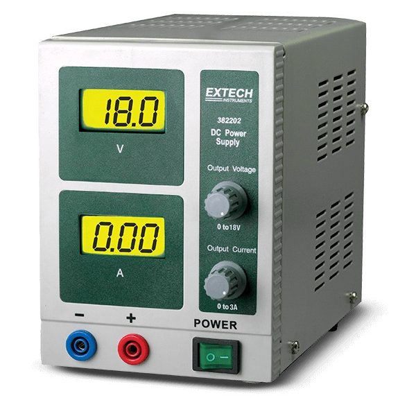 Extech 382202 Fuente de alimentación de CC de salida única de 18 V/3 A
