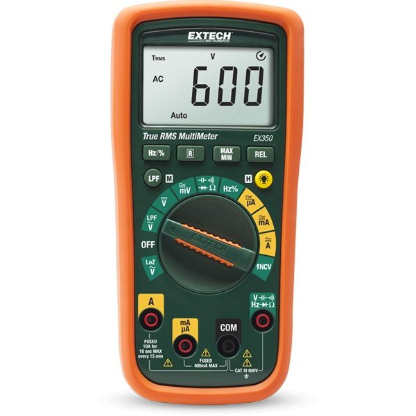 Extech EX350 Multímetro de RMS verdadero de 11 funciones + NCV