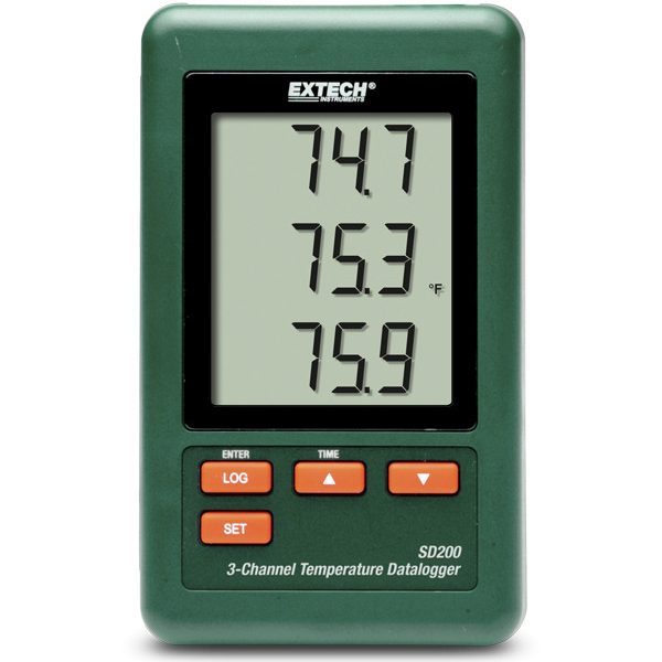 Extech SD200 Registrador de datos de temperatura de 3 canales