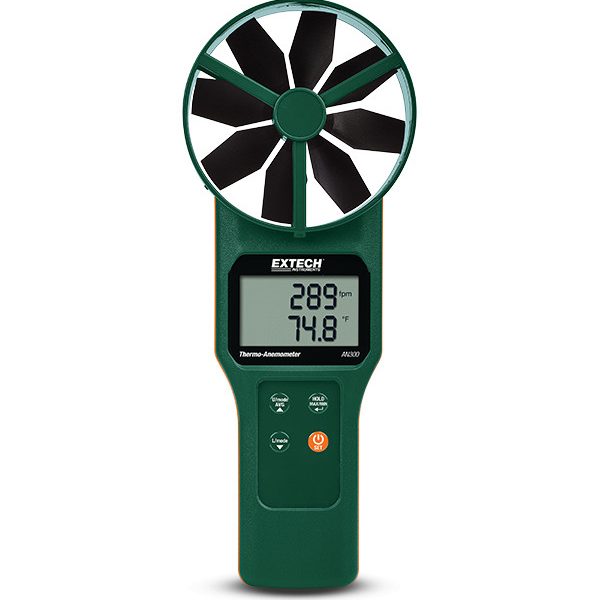 Extech AN310 Termoanemómetro de CFM/CMM, Psicrometro, de álabes grandes