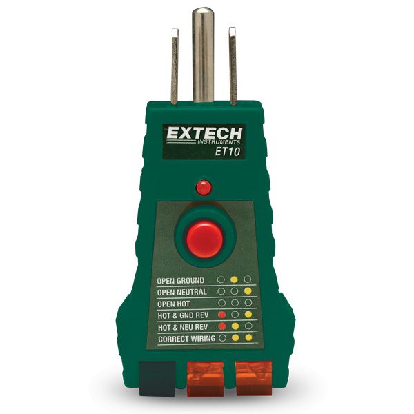 Extech ET10 Multímetro para receptáculos GFCI