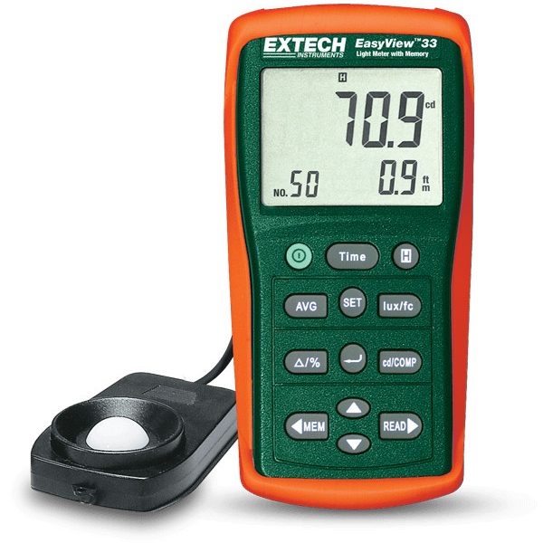 Extech EA33 Medidor de luz EasyView™ con memoria