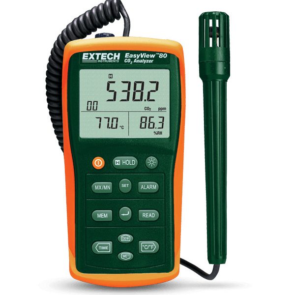 Extech EA80 Medidor/registrador de datos de calidad del aire para interiores EasyView™
