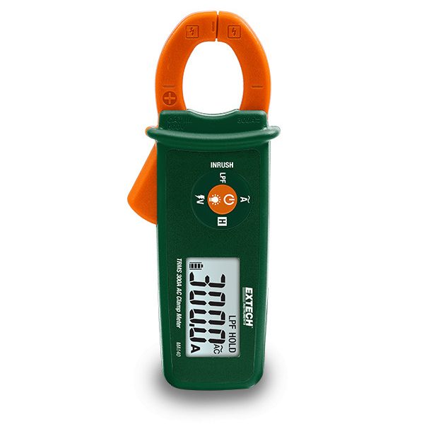 Extech MA140 Medidor con abrazadera de 300 A CA de valor eficaz verdadero