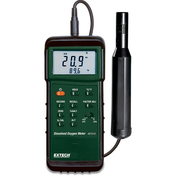 Extech 407510 Medidor de oxígeno disuelto de uso intensivo con interfaz para PC