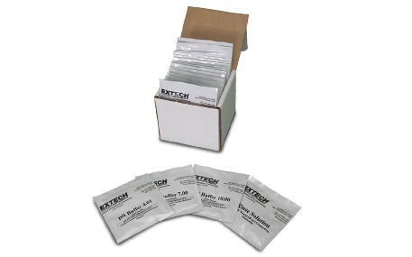 Extech PH103 Bolsas de solucion de ph en paquete de tres (ph 4, 7 y 10 más solución de enjuague)